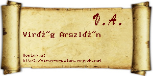 Virág Arszlán névjegykártya